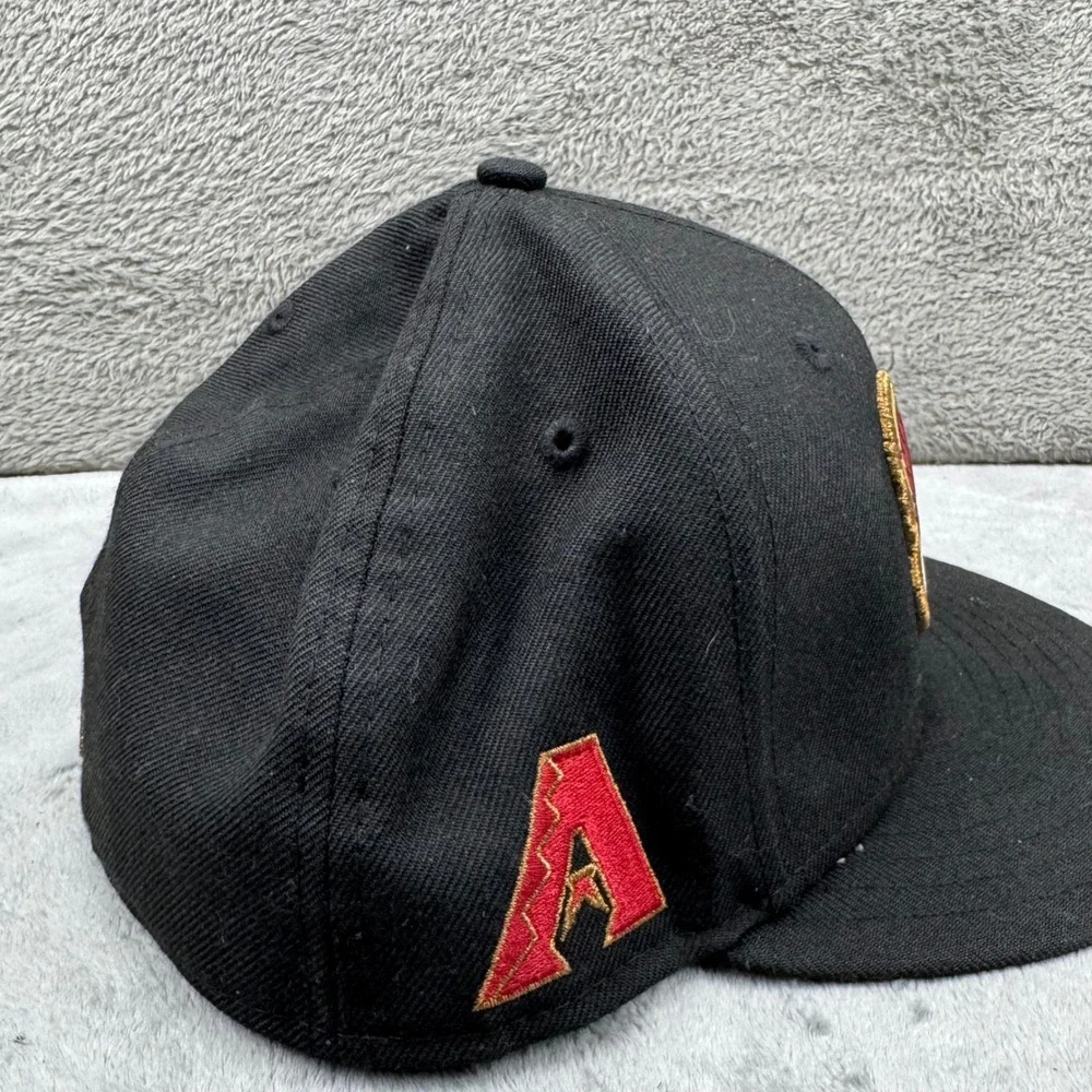 New Era 59FIFTY Arizona Diamondbacks Hat‎ Men 7 1/2 Black Excellent MLB Fitted
